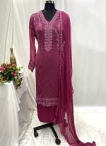 Organza Pink Festival Wear Hand Work Salwar Suit